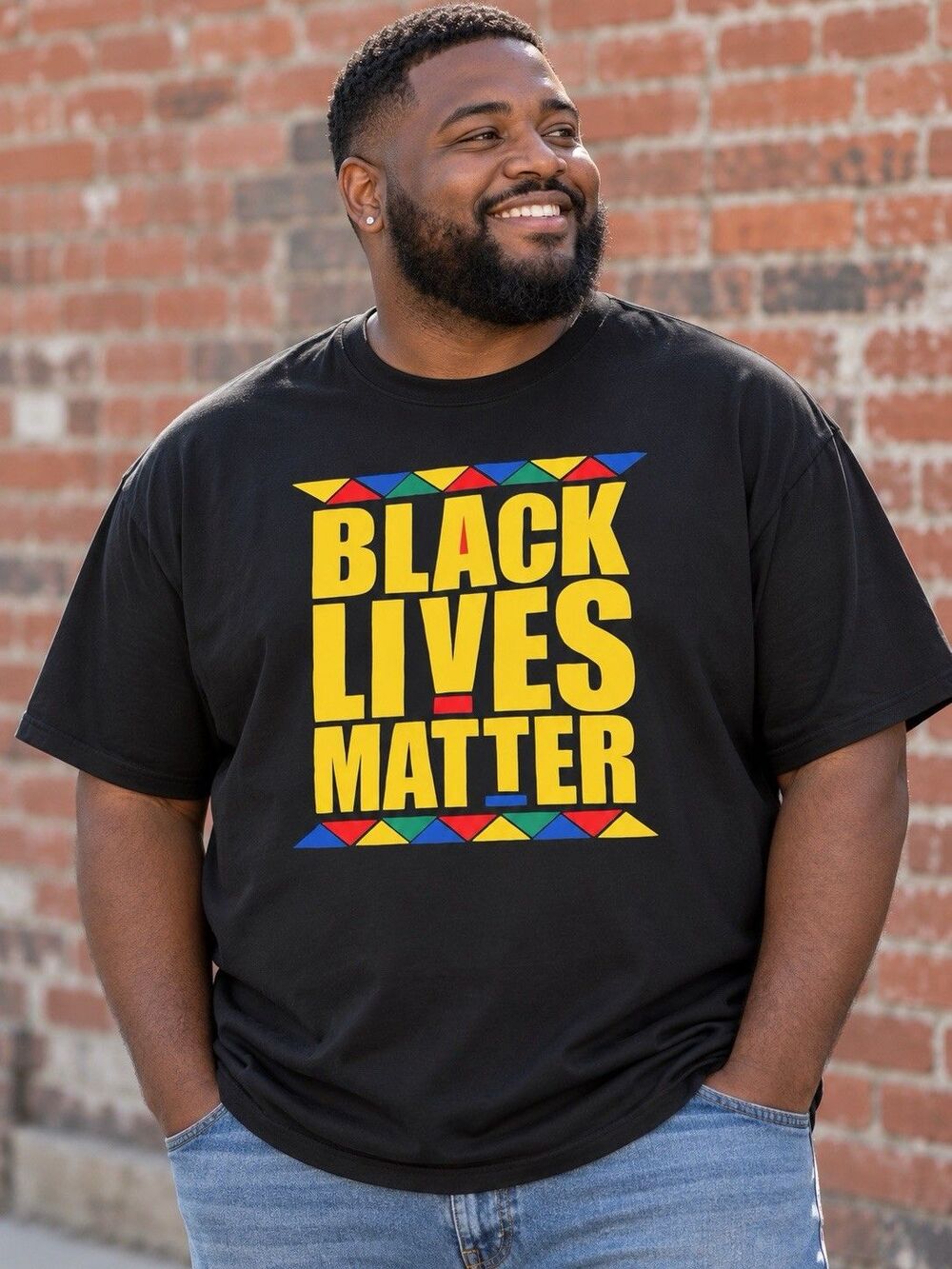 Black Lives Matter Graphic T-Shirt Black Unisex 3XL Ring Spun Port & Company